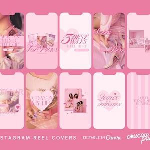 Instagram Reels Canva Vorlagen, DIY ästhetik Instagram Reel Cover, Tiktok Covers, Rosa Instagram Stories, Instagram Video Ideen, Feb