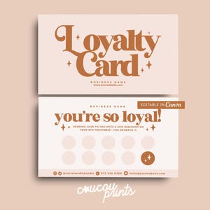 Modelo de cartão de fidelidade retrô Canva, design de cartão de recompensas para impressão, cartões de fidelidade modernos para clientes faça você mesmo, cartão de desconto para clientes editável, Daisy
