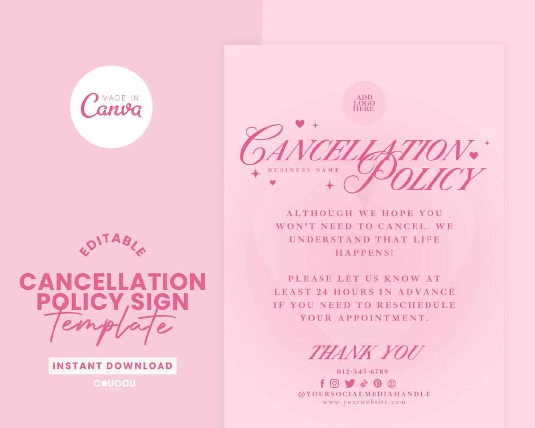 Printable Cancellation Policy Form Lash Policy Template Cancelation Printable Cancellation Policy Form Lash Policy Template Cancelation
