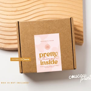 Box Label Template, Custom Package Label Sticker, Editable Branded Packaging Label, Printable Shipping Label, Package Stickers Canva - Livie