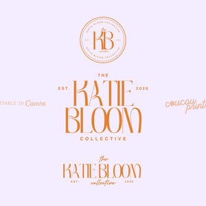 Modelo de logotipo para boutique no Canva, pacote de kit de logotipo personalizado "faça você mesmo", marca d'água, kit de identidade visual editável, design de logotipo pré-fabricado