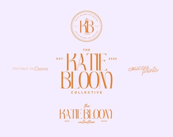 Boutique Logo Design Canva Template, Custom DIY Logo Kit Package, Watermark, Editable Branding Kit Logo Design, Premade Logo Design