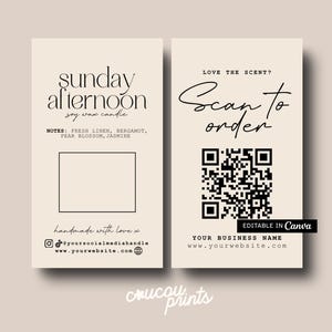 Candle Scent Sampler Card Template, Printable Candle Sample Insert Cards, Wax Melt Fragrance Tester Card, Candle Package Insert Canva, Bri