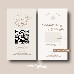 Candle Scent Card Template, Editable Candle Sample Cards, Fragrance Smell Card, Small Business Candle Sample Package Insert Card Canva, Elle