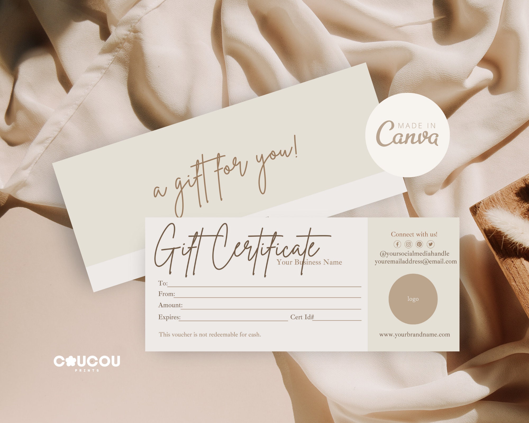 Gift Certificates Editable With Envelopes - Etsy