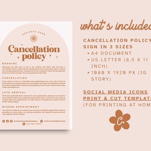 Editable Cancellation Policy Template, Retro Cancellation Spa Policies ...