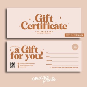 Modèle de chèque-cadeau Canva, chèque-cadeau imprimable DIY, chèque-cadeau modifiable, conception de carte-cadeau moderne, bon-cadeau de spa - Marguerite