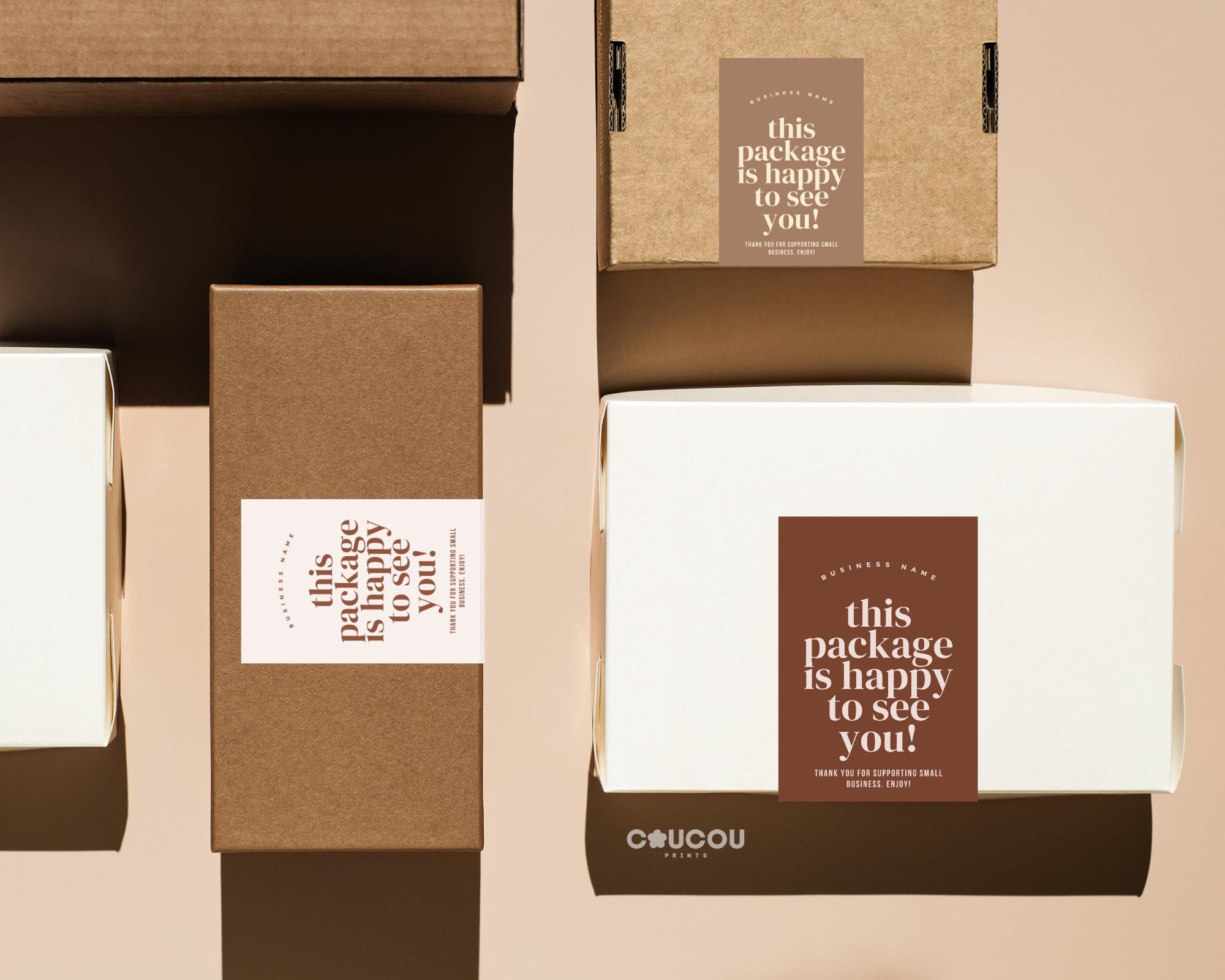 Box Seal Label Design Canva, Custom Box Label Template, DIY Printable ...