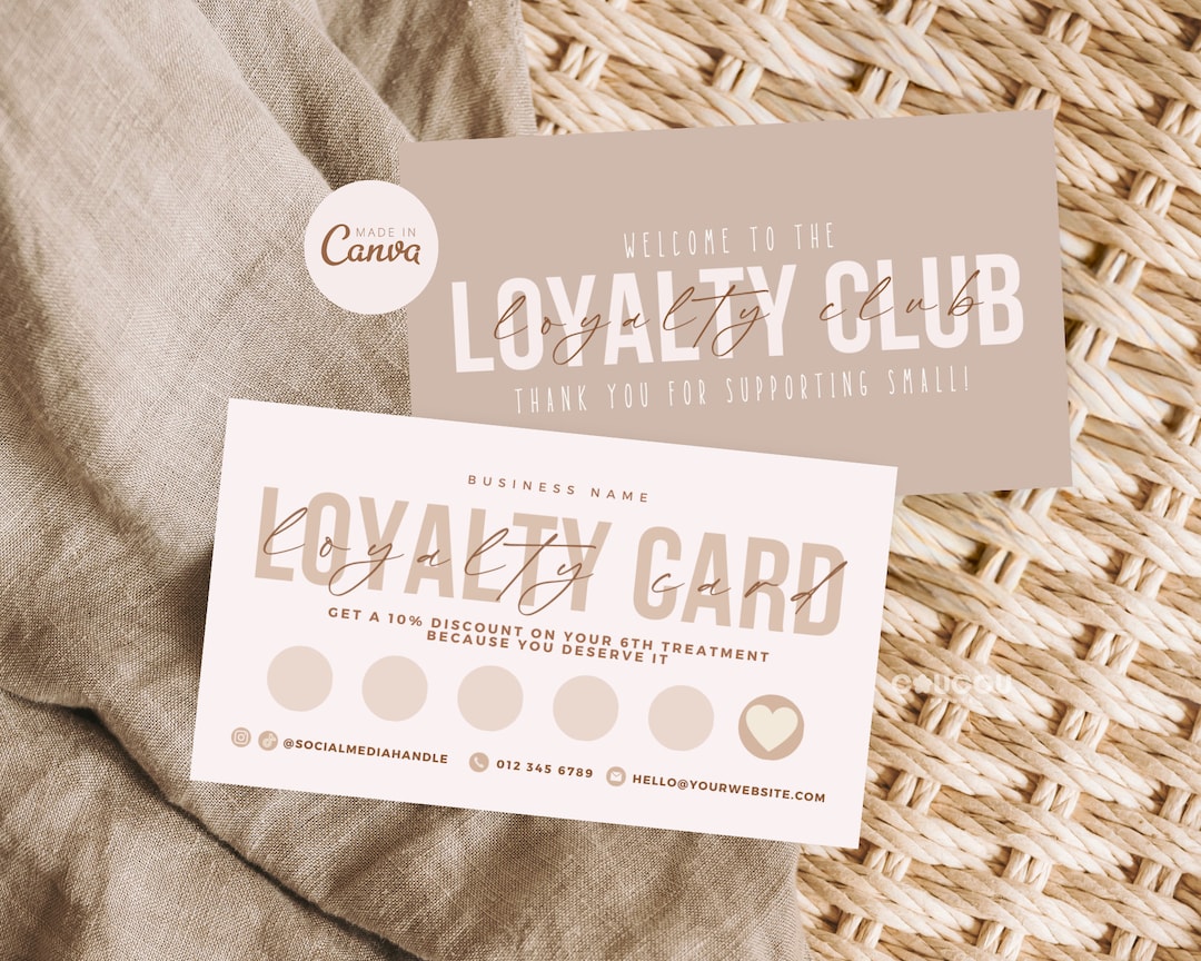 Editable Loyalty Card Template, Printable Rewards Card Design, Modern Customer Loyalty Card, DIY ...