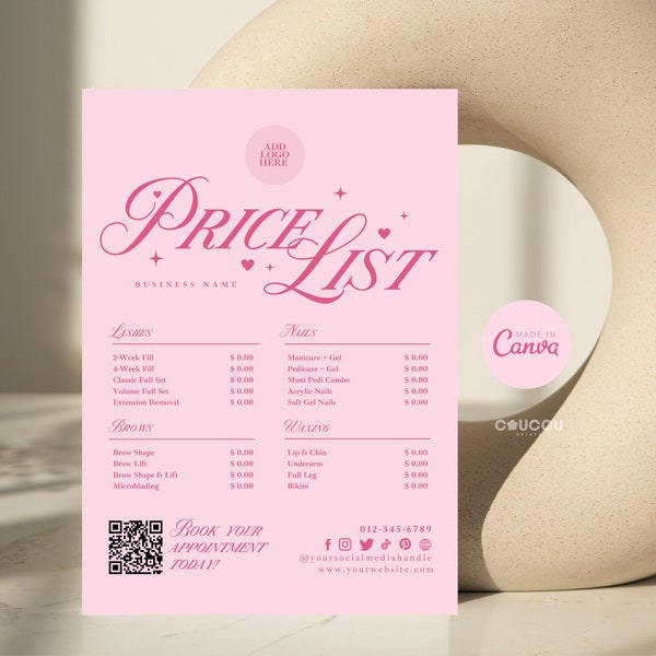 Embroidery Price Sheet Template Etsy