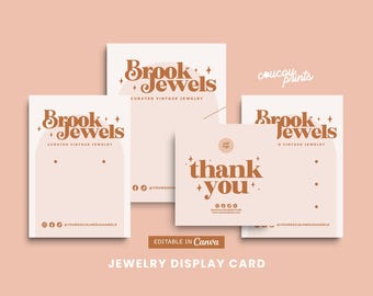 Custom Jewelry Display Card Template, Editable Earring Card Packaging, Printable Necklace Display Card, Jewelry Business Branding, Daisy