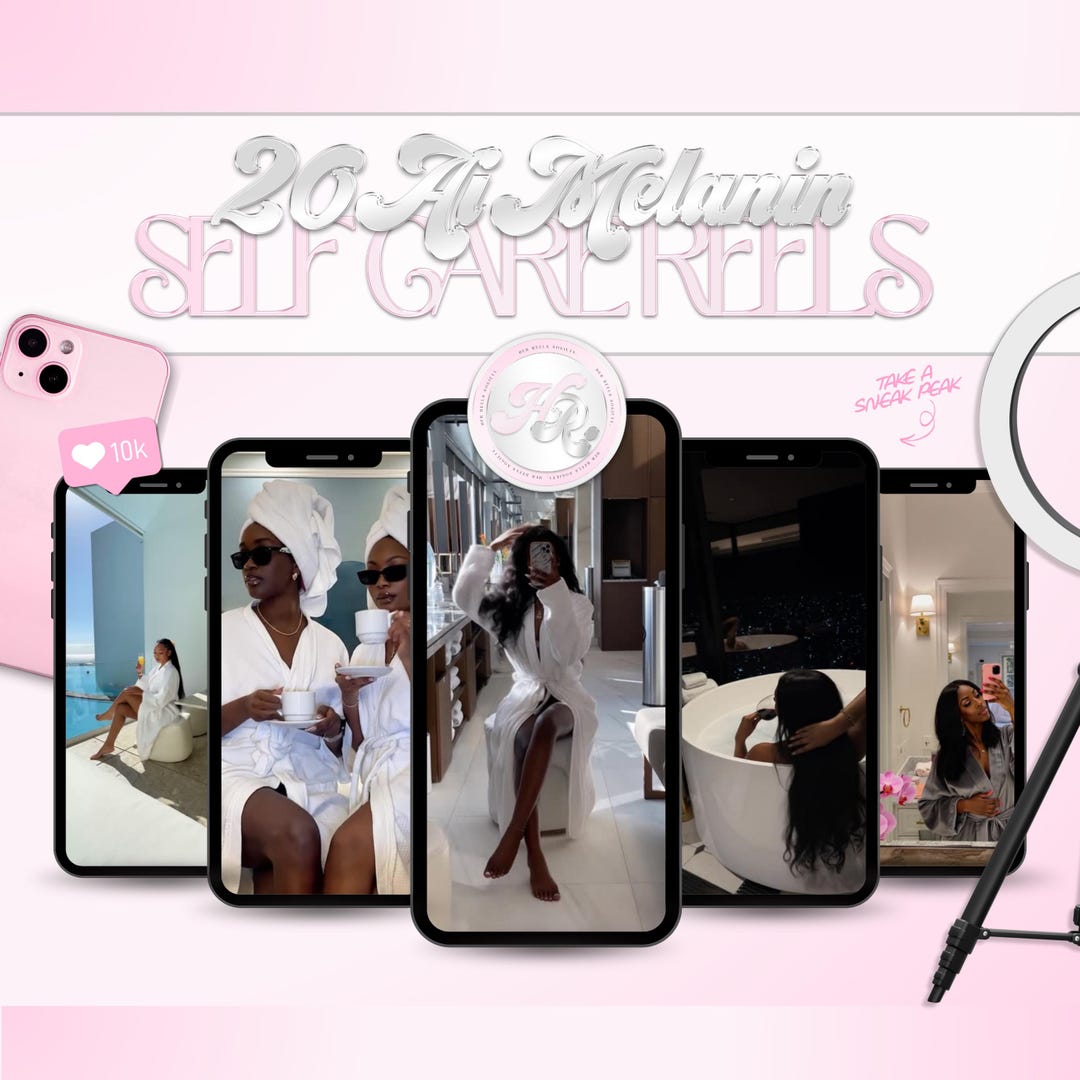 20 Self Care AI Generated Melanin Reels, Faceless Videos, Faceless ...