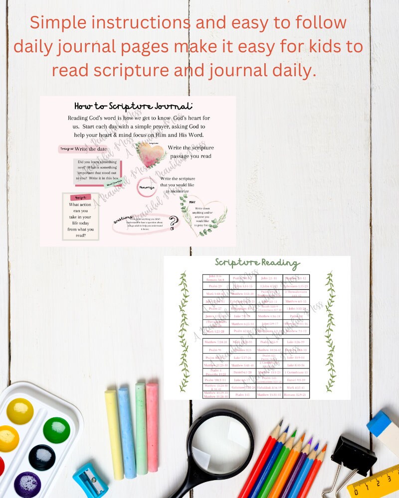 Printable Girls Scripture Journal - Etsy