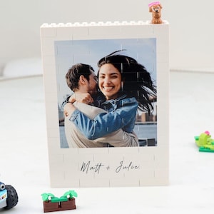 Casse-tête en briques personnalisé Premier rendez-vous | Bloc de construction photo | Signe de carte de date | Souvenir de couple | Cadeau Saint Valentin | Cadeau unique