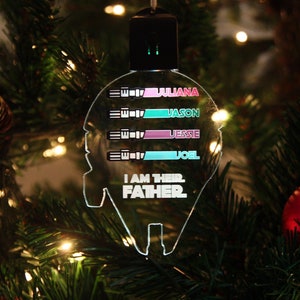 Light up Lightsaber Ornament | LED Star Wars Ornament | Millennium Falcon | LED Ornament | Custom Kids Name | Christmas gifts