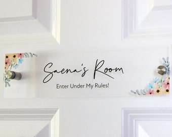 Door Name Plate | Kids Door Sign | Girl&#39;s Name Sign | New Room Gift | Wall-mount Stand Offs
