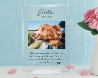 Memorial Plaque | Personalized Gifts for Pet Loss | Custom Quote Plaque for Dog, Cat, Person