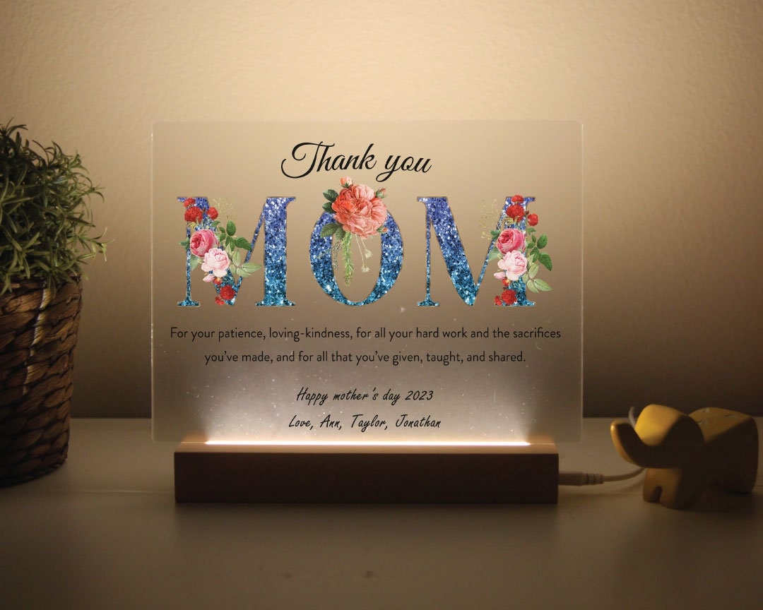 TRUMPETIC Mothers Day Gifts, Personalized To My Mom Plaque, Gifts For Mom  From Son Unique, Birthday Gifts For Mom from Son, Mom Gifts From Son, Mom