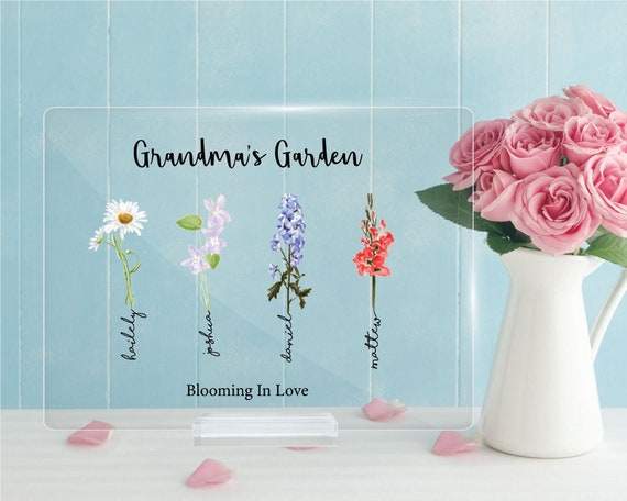 Personalised Bouquet Print Flower Word Wall Art Birthday 