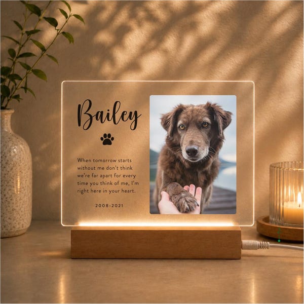 Pet Memorial Plaque, Personalized Gifts for Pet Loss, Sympathy Gift for Cat, Dog and Any Other Animals