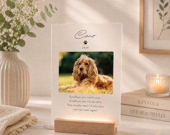 Pet Memorial Photo Tribute, Personalized Pet Loss Gift, Dog Cat Memorial Plaque