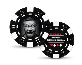 Custom Poker Chip | Personalized Photo Chip | Wedding, Bachelor Party, Graduation, Memorial Gift