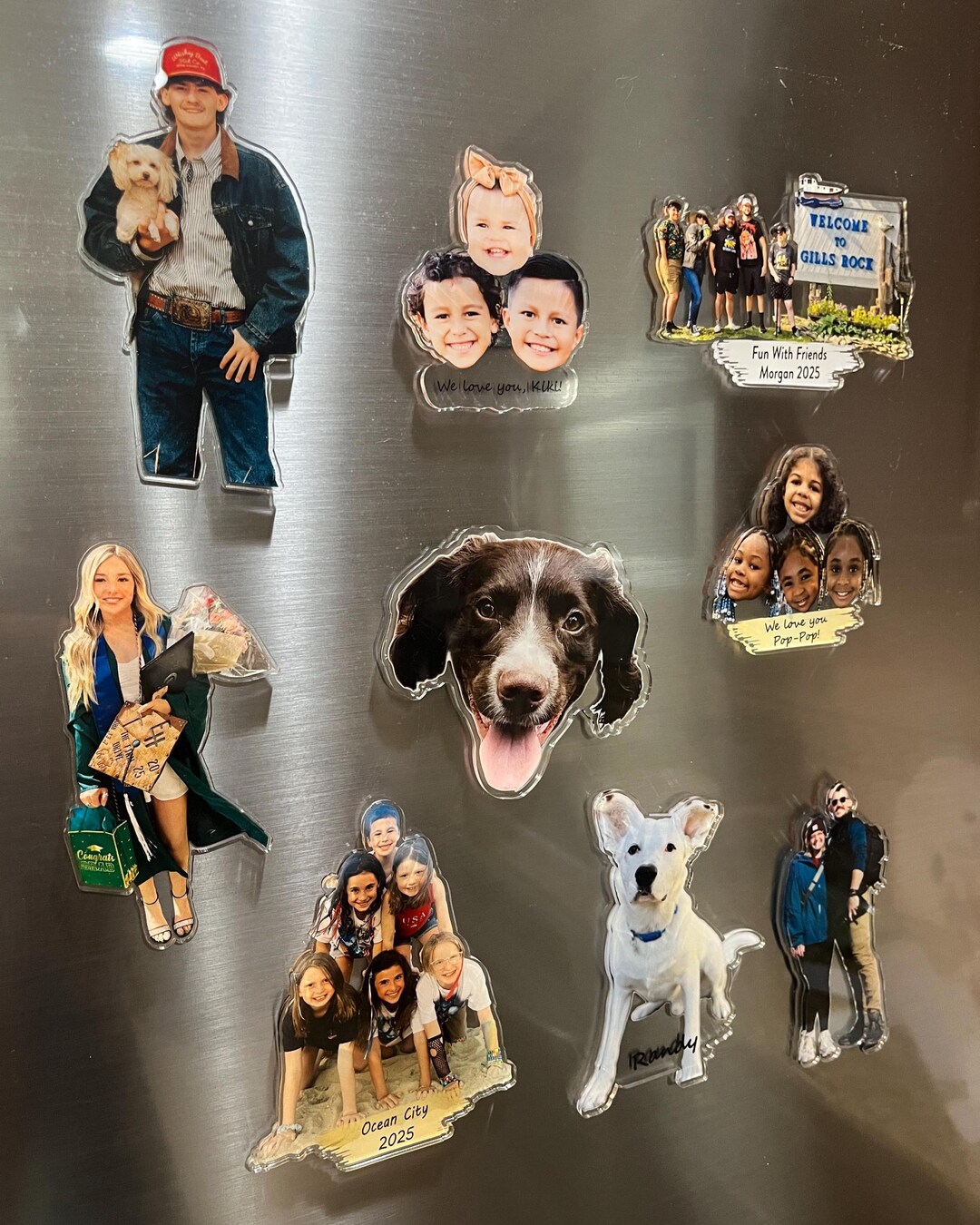 Personalized Fridge Magnet, Custom Acrylic Photo Magnet, Memorial Photo ...