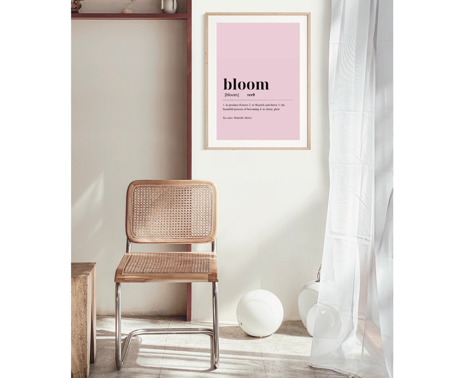 Bloom Definition Print Pastel Pink Printable Wall Art, Minimalist ...