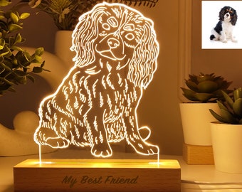Personalisierte Hundeporträtlampe, Geschenk für Haustierliebhaber, Haustiernachtlicht, Hundefotolampe