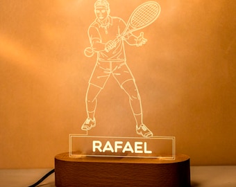 Lámpara 3D led Tenis personalizada - Lámpara de noche con luz