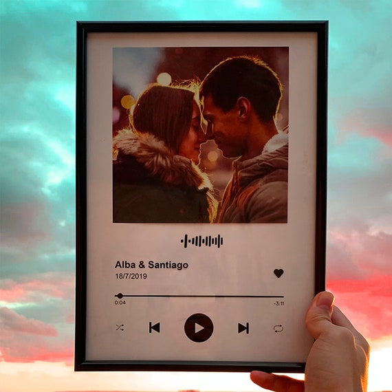 Placa metacrilato sencilla con canción Spotify personalizada