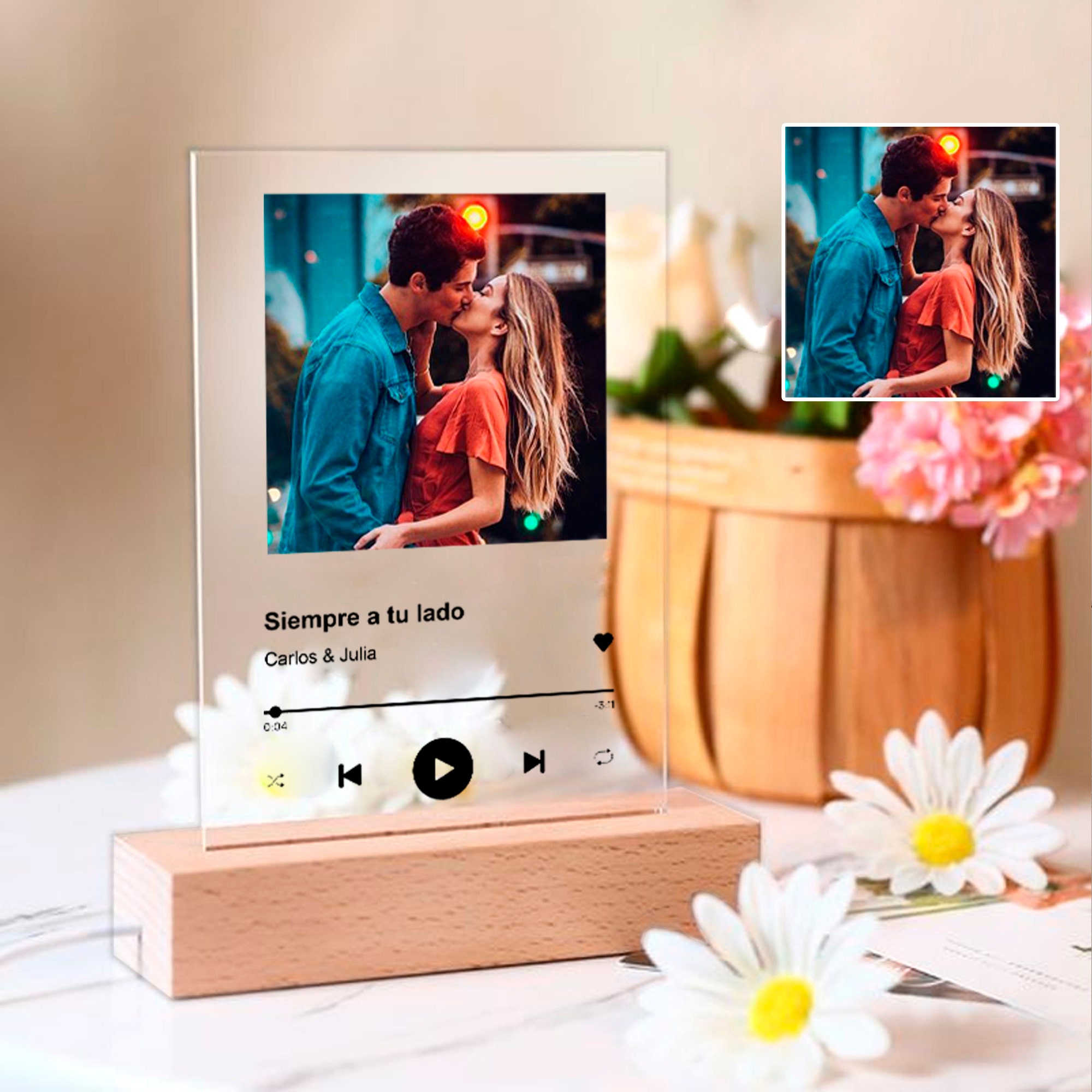 Placa Spotify Personalizada con Luz - Regalos Personalizados con Foto  Pareja Lámpara Personalizada Marco de Fotos con Canción Regalo Aniversario  Novios Novia : : Hogar y cocina