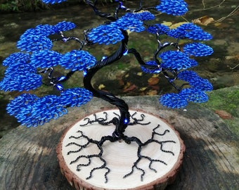 Luminous Bonsai Tree Aluminum Wire Sculpture -  UK
