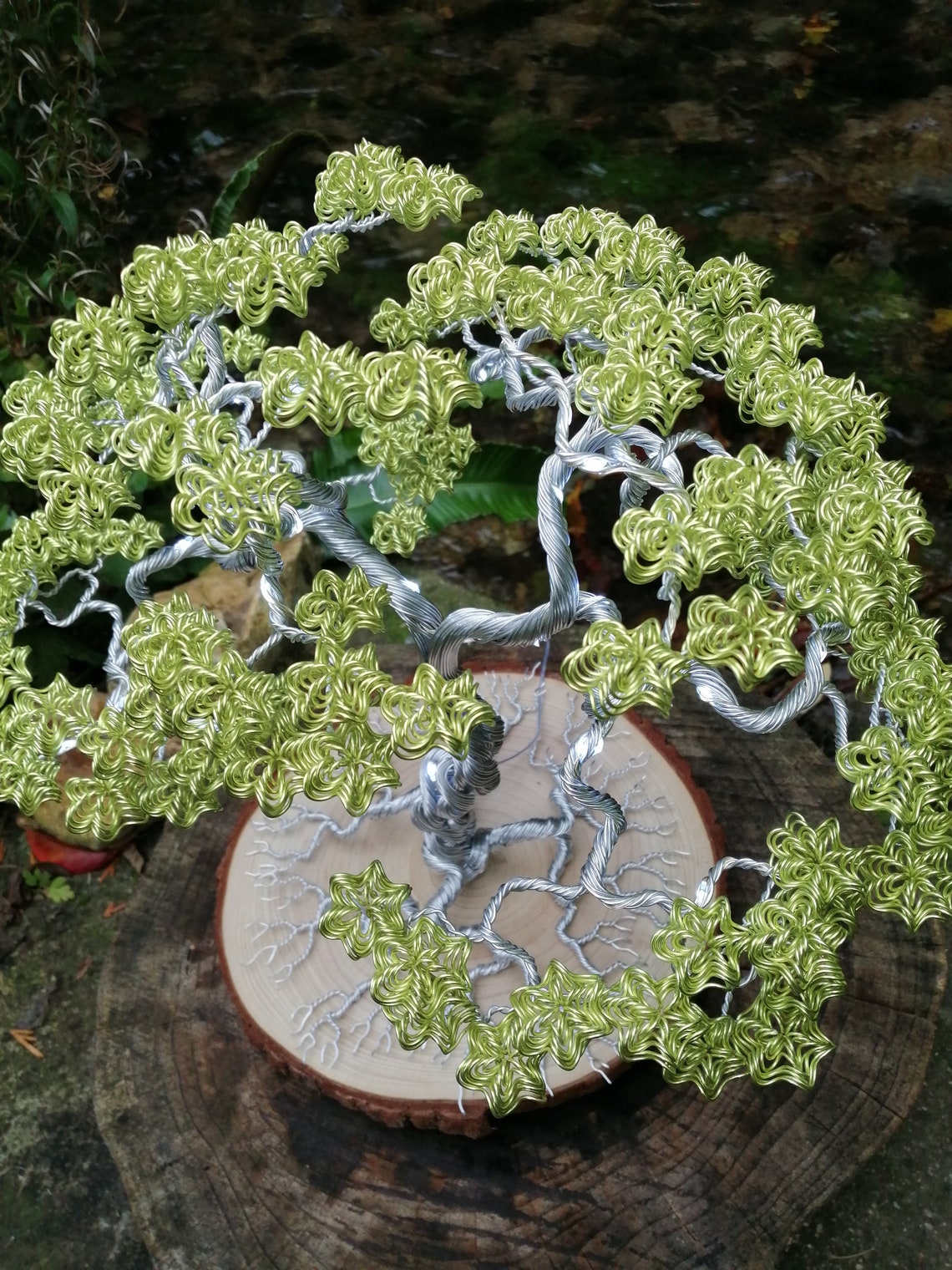 Luminous Bonsai Tree Aluminum Wire Sculpture Etsy