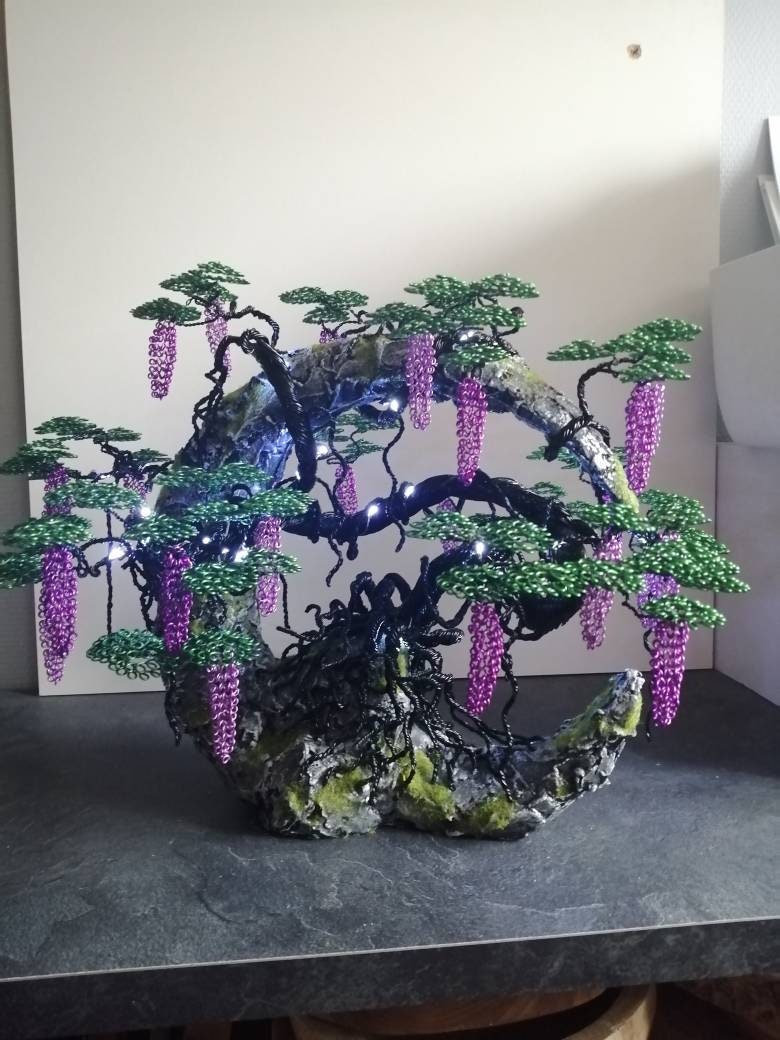 Bonsai Wild Wisteria Luminous Aluminum Wire Etsy