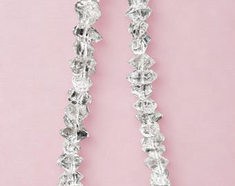Double Terminated Diamond Style Clear Quartz Crystal Necklace Pakistan Stone Metaphysical Jewelry