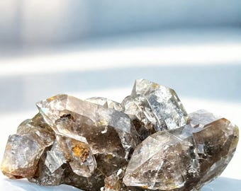 Rare Herkimer Black (Hydro carbon) Diamond Style Quartz Cluster