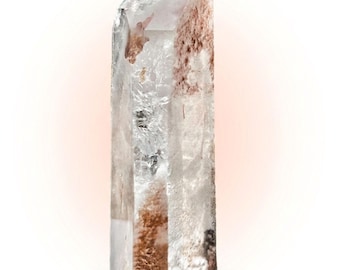 Lemurian Lithium Phantom Quartz Tower - Rare, Partially polished, handmade, Purple phantom inclusions