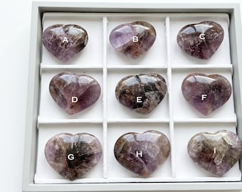 Super 7 Heart - AAA, Handmade, Direct from Brazil, Unique Puffy, Gemmy Rainbows 40g-55g