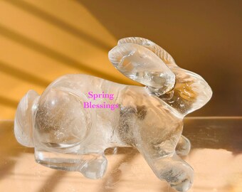 Vintage Brazilian Light Smoky Quartz Bunny Sculpture: Hand Carved Artist Estate 190g