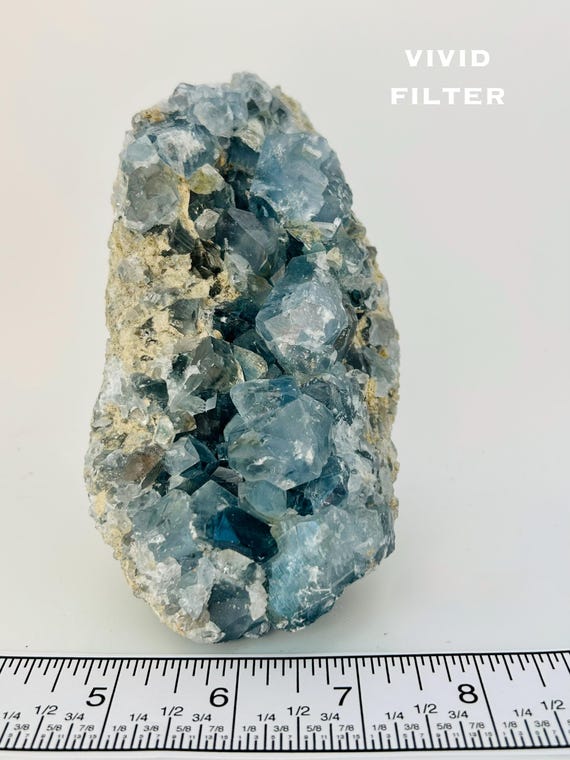 Large 1.2kg Celestite Geode - Miner Direct, Unique Elongated Blue Crystal, Ethical