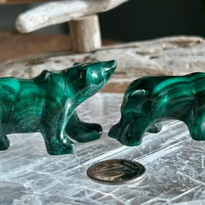 Select One - Tiny Treasures - handgemaakt natuurlijk malachiet dier - Afrika
