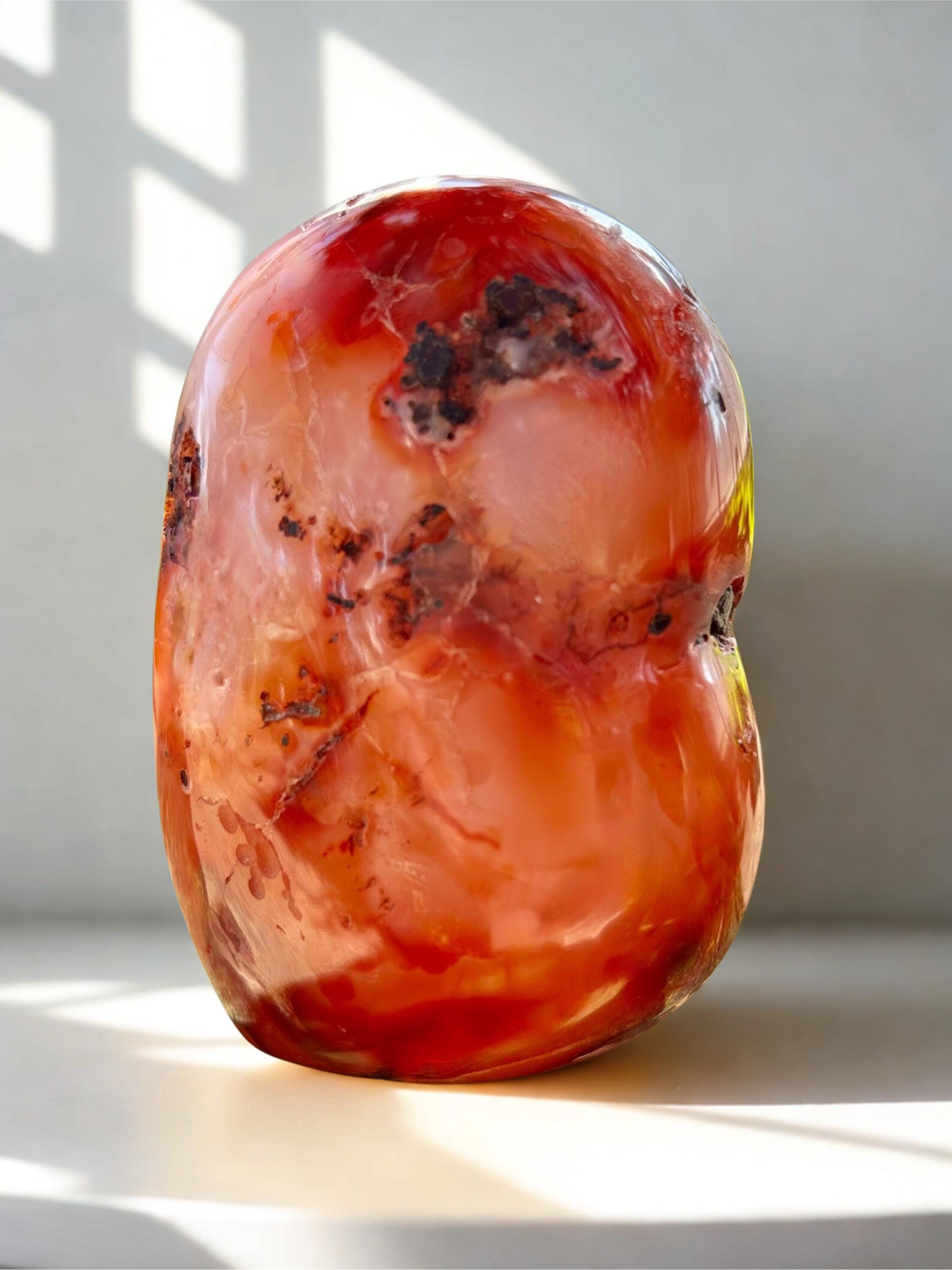700g Polished Carnelian Specimen – Madagascar Agate, 