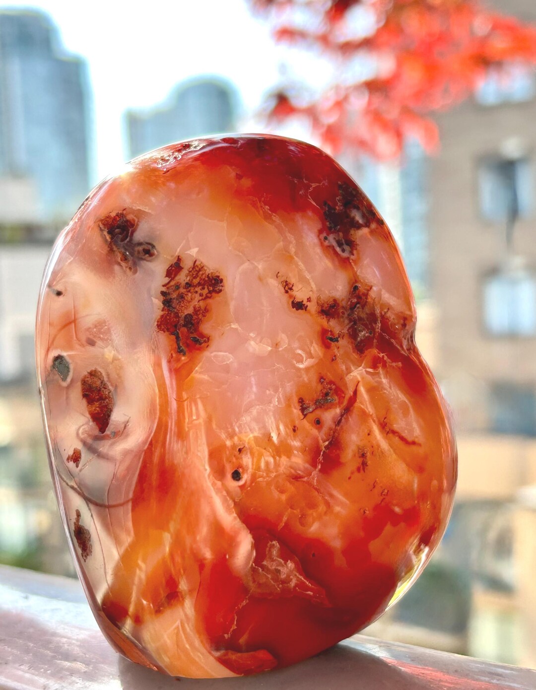 700g Polished Carnelian Specimen – Madagascar Agate, 