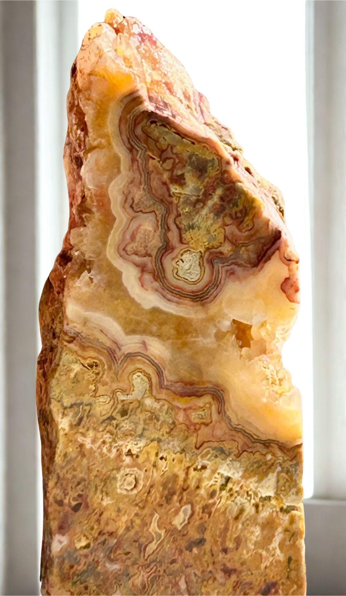 Australian Crazy Lace Agate Specimen - 650g Yellow Crystals 5.5