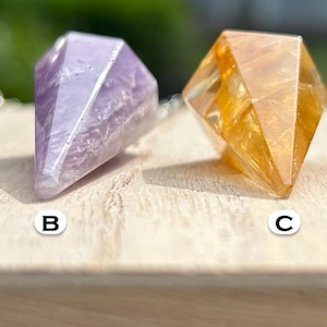 Handgefertigtes Amethyst oder Goldenes Heiler Pendel: Brasilianisches Kristall Pendel