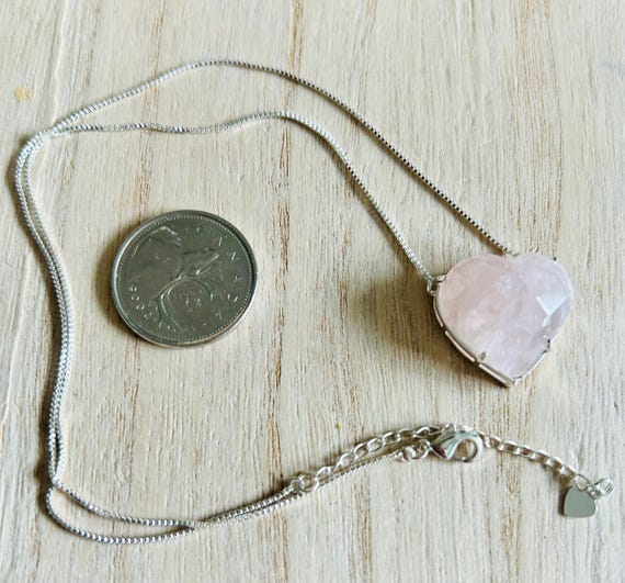 Collier Argent 925 Avec Pendentif Quartz Rose - Occasion Mais Beau, Pierre Ronde