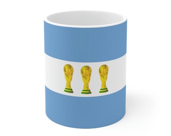 Argentina Flag World Cup Coffee Mug, Albiceleste - Ceramic 11oz