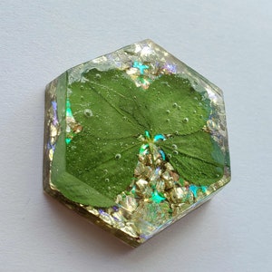 Authentic four-leaf clover resin good luck charm
