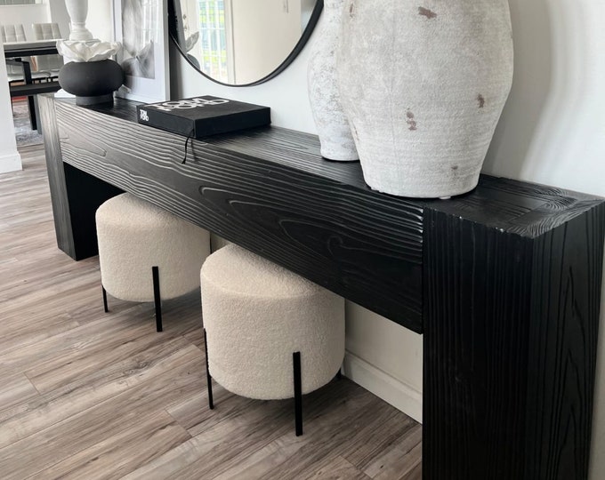 Modern Rustic Console Table Black Espresso Ready to Ship Etsy